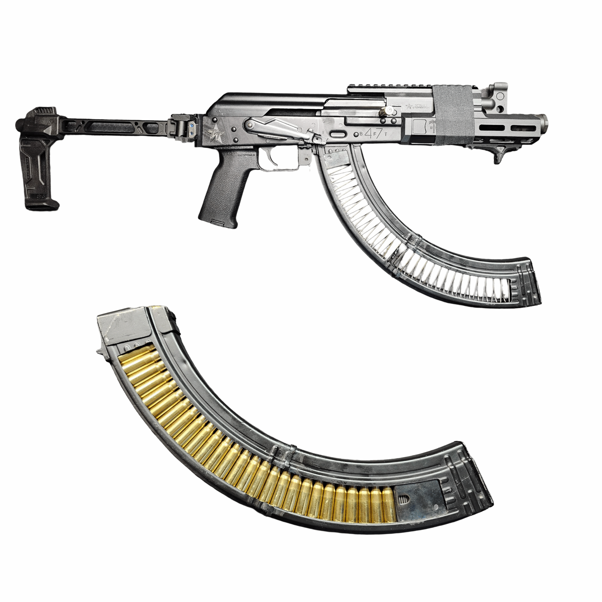AK 55 Rd Magazine — Custom Double-Welded, Dual-Window — image 2